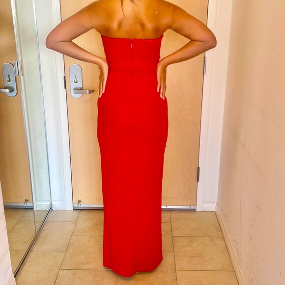 Lulu’s Classy Red Strapless Form Fitted Maxi Dress - Picture 8 of 10